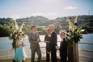 Crystal Dolphin | Starlight Deck | Ceremony at sunset Ceremony on top deck with flowers