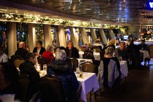 Portland Spirit | Willamette Deck | Christmas decor at night